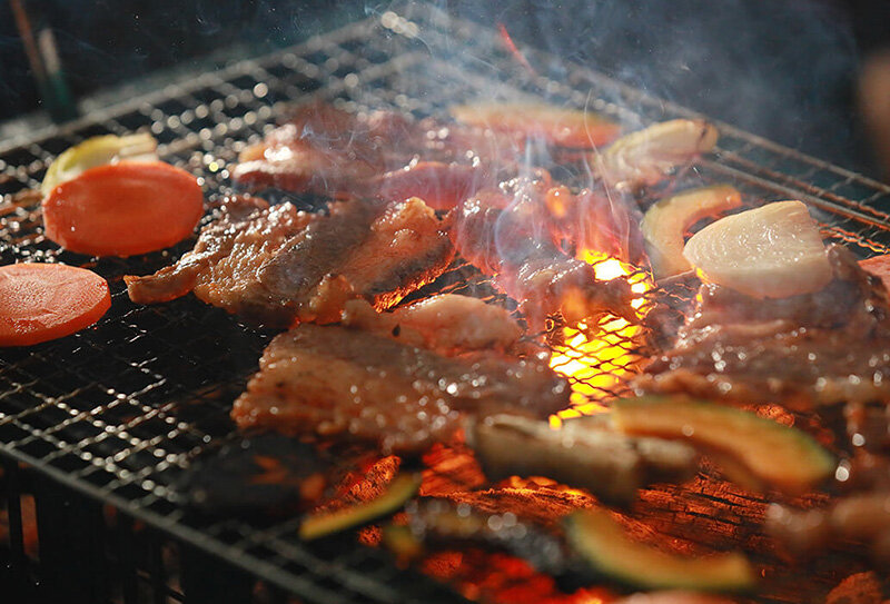 コテージでのBBQ